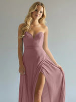 Sweetheart Bridesmaid Dress with Slit 