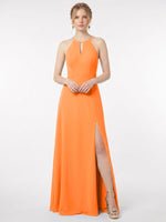 Chiffon Bridesmaid Dress with Halter 