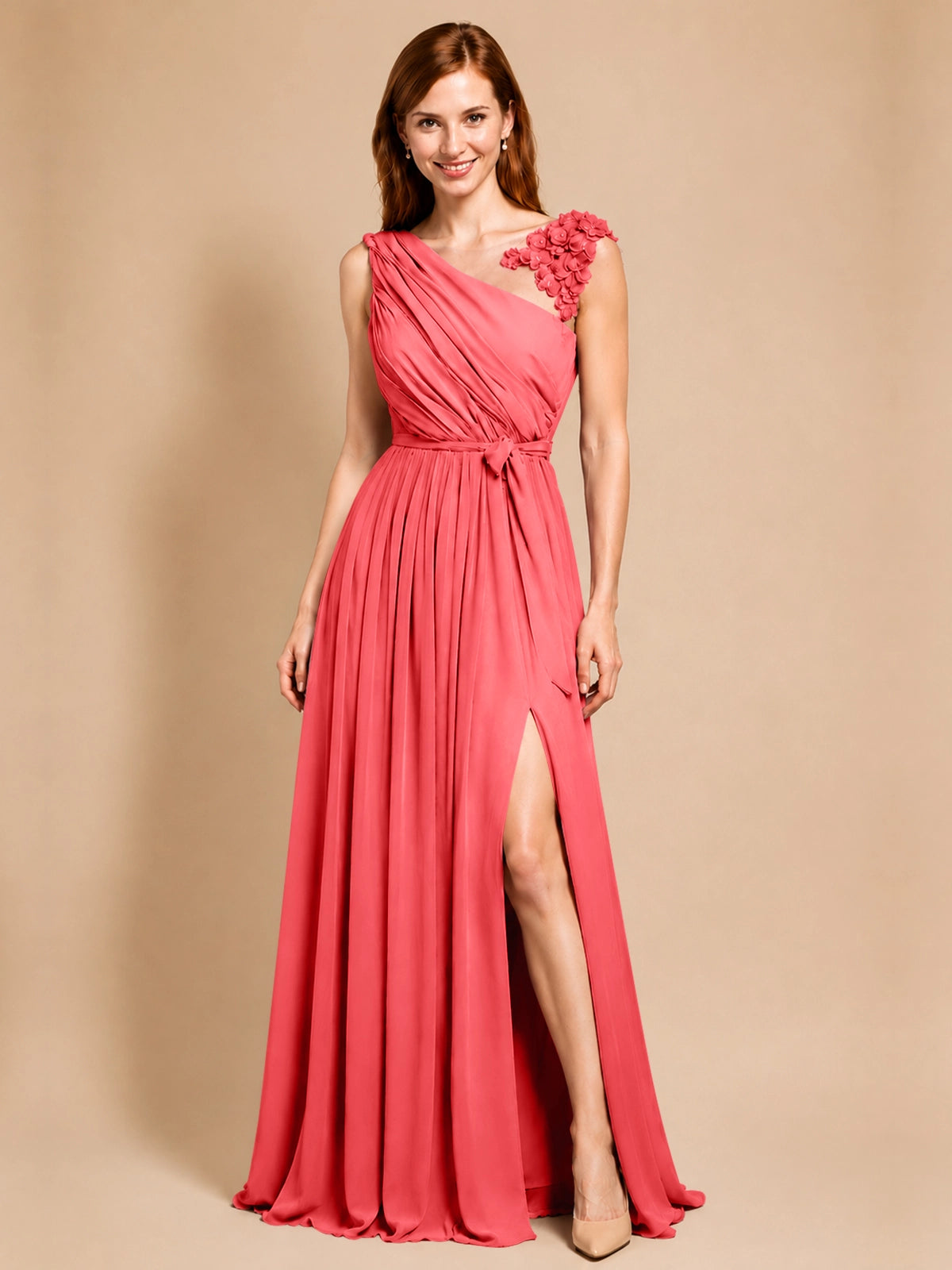 Chiffon Prom Dress with Appliques