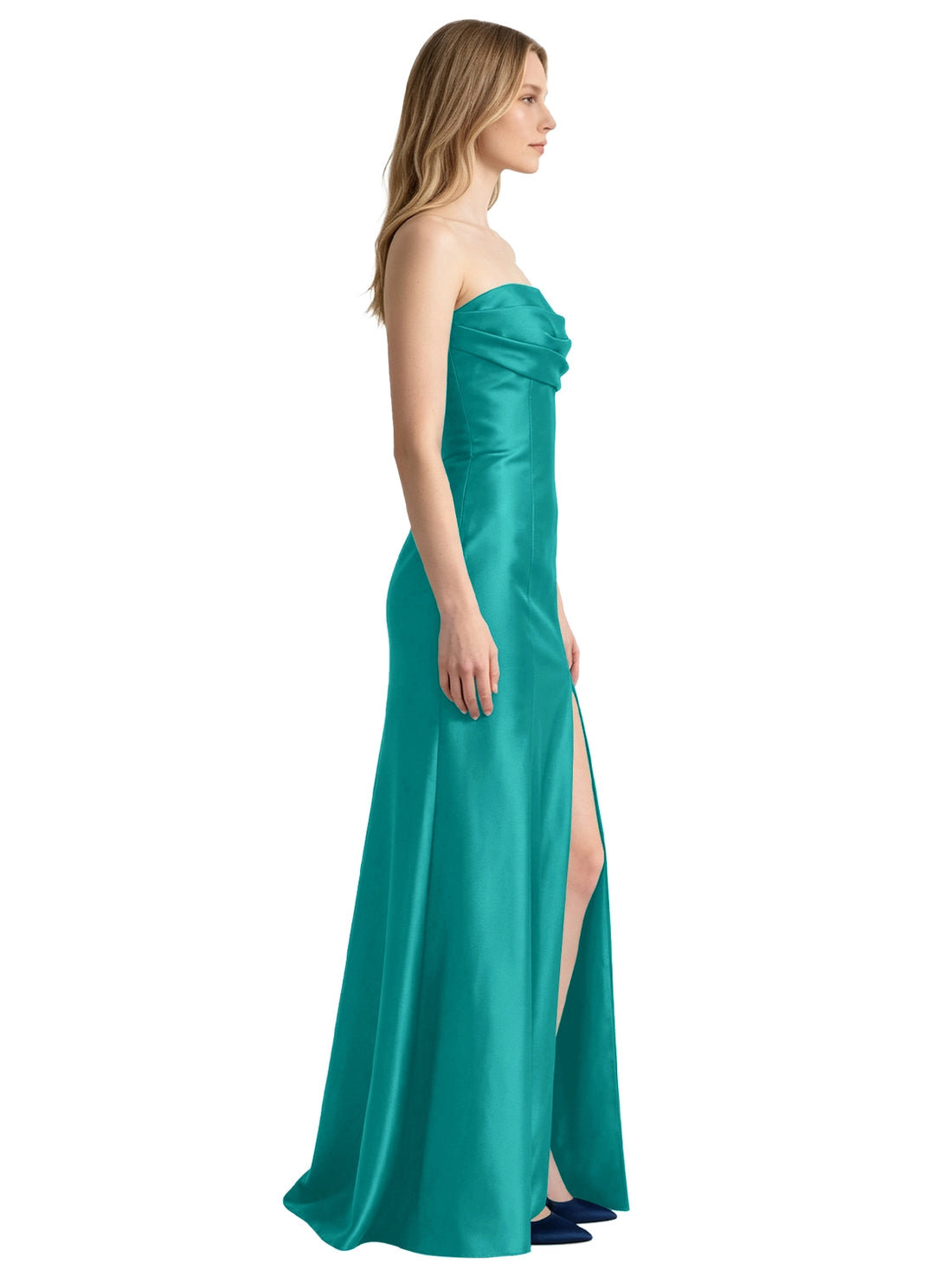 Strapless Ruched Bodice Prom Dress 