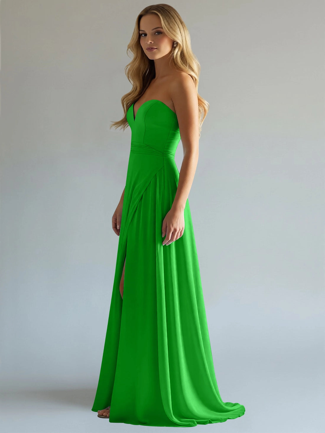 Sweetheart Bridesmaid Dress with Slit 