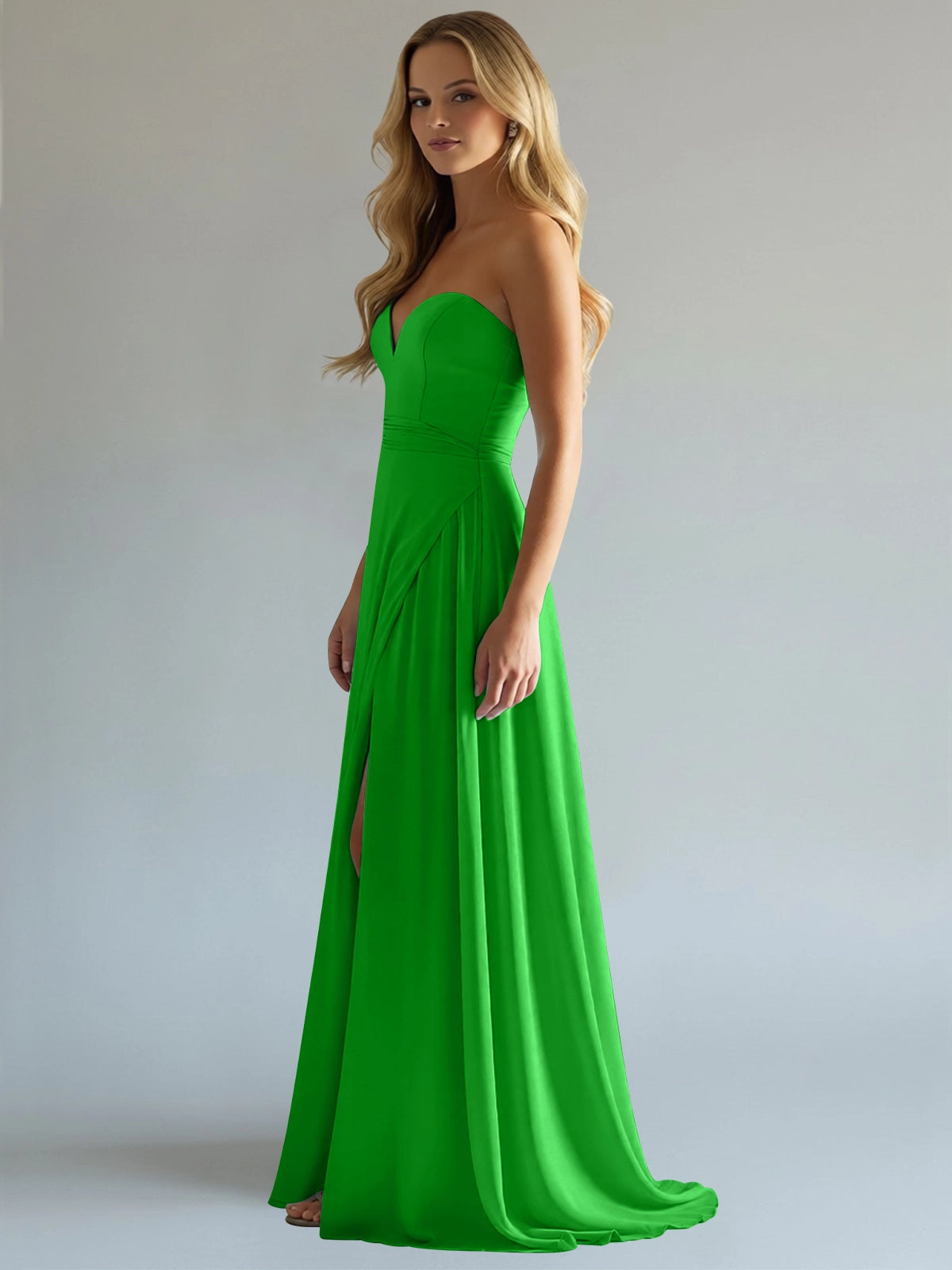 Sweetheart Bridesmaid Dress with Slit 
