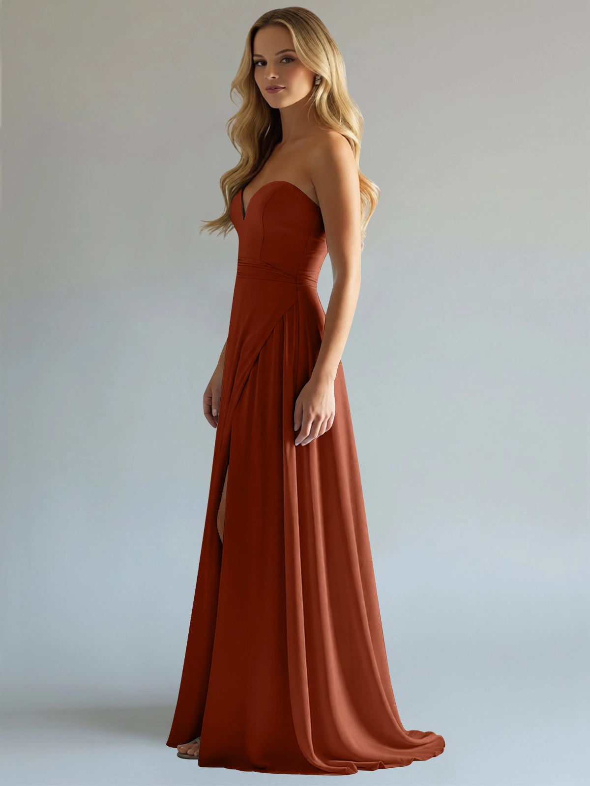 Sweetheart Bridesmaid Dress with Slit 