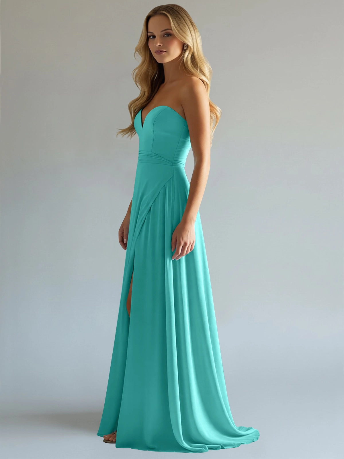 Sweetheart Bridesmaid Dress with Slit 