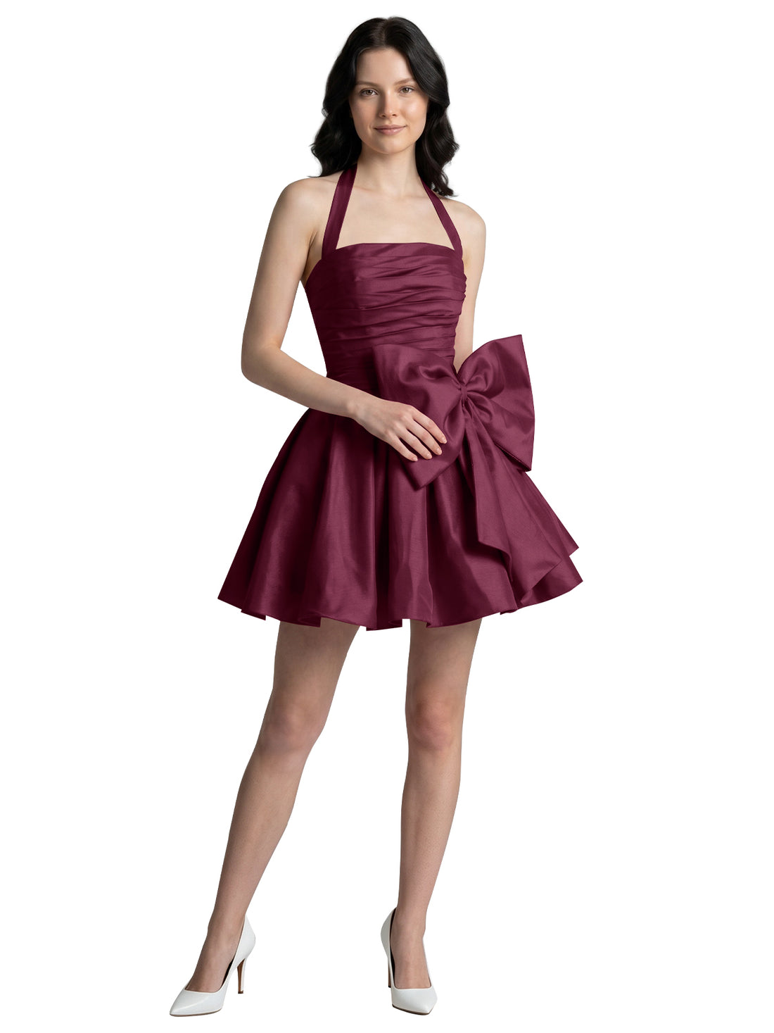 Halter Oversized Bow Mini Dress 