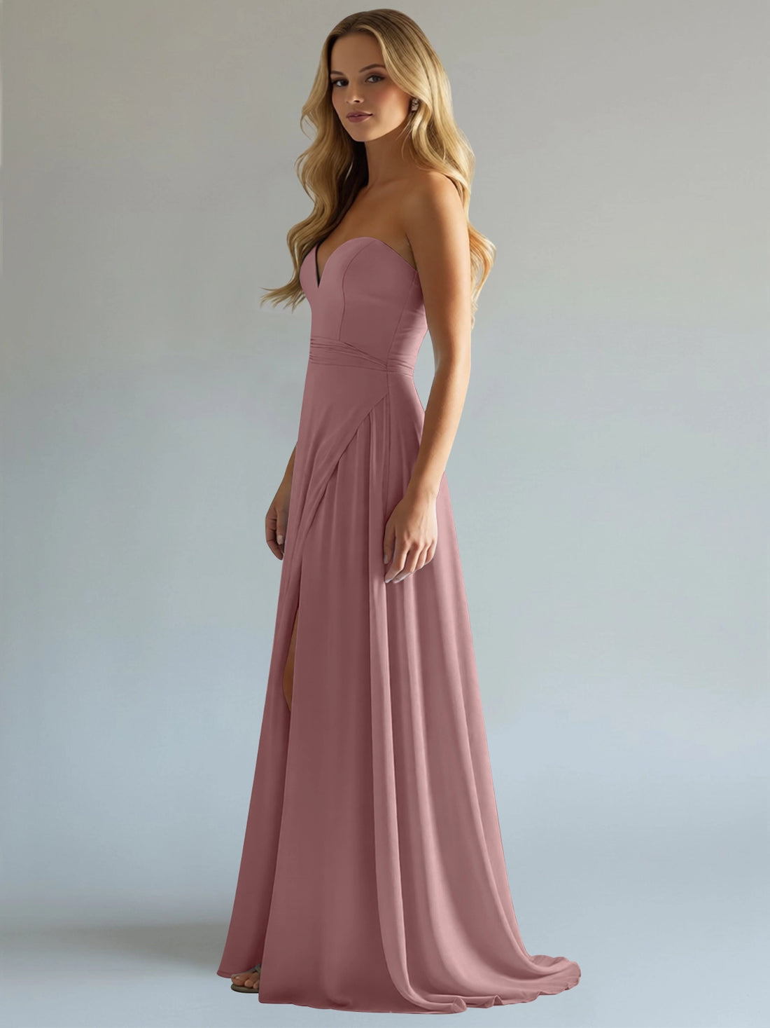 Sweetheart Bridesmaid Dress with Slit 