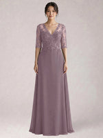Lace Mother of the Bride Dress with Half Sleeves