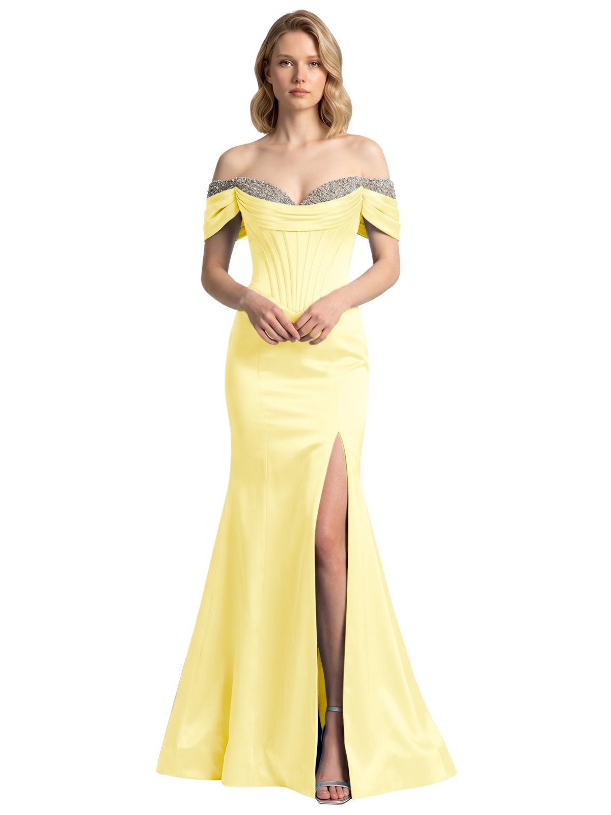 Corset Beaded Trumpet Prom Dress 