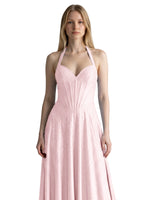 Halter Beaded Prom Dress 