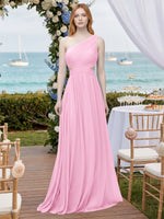 One-Shoulder Side Cut-Out Bridesmaid Dress 