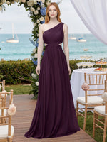 One-Shoulder Side Cut-Out Bridesmaid Dress 