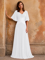 Cowl Neck Mother of the Bride Dress with Applique 