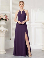 Chiffon Bridesmaid Dress with Halter 