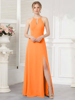 Chiffon Bridesmaid Dress with Halter 