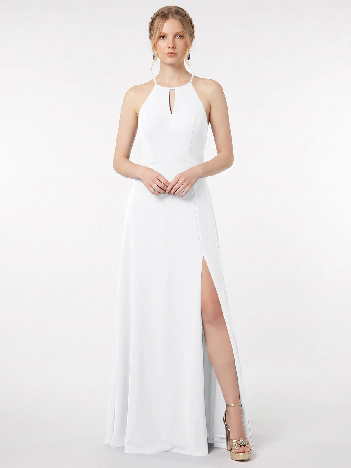 Chiffon Bridesmaid Dress with Halter 
