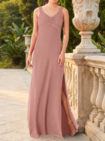 Chiffon Bridesmaid Dress with Slit 