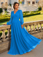 Chiffon Mother of the Bride Dress with Long Sleeves 