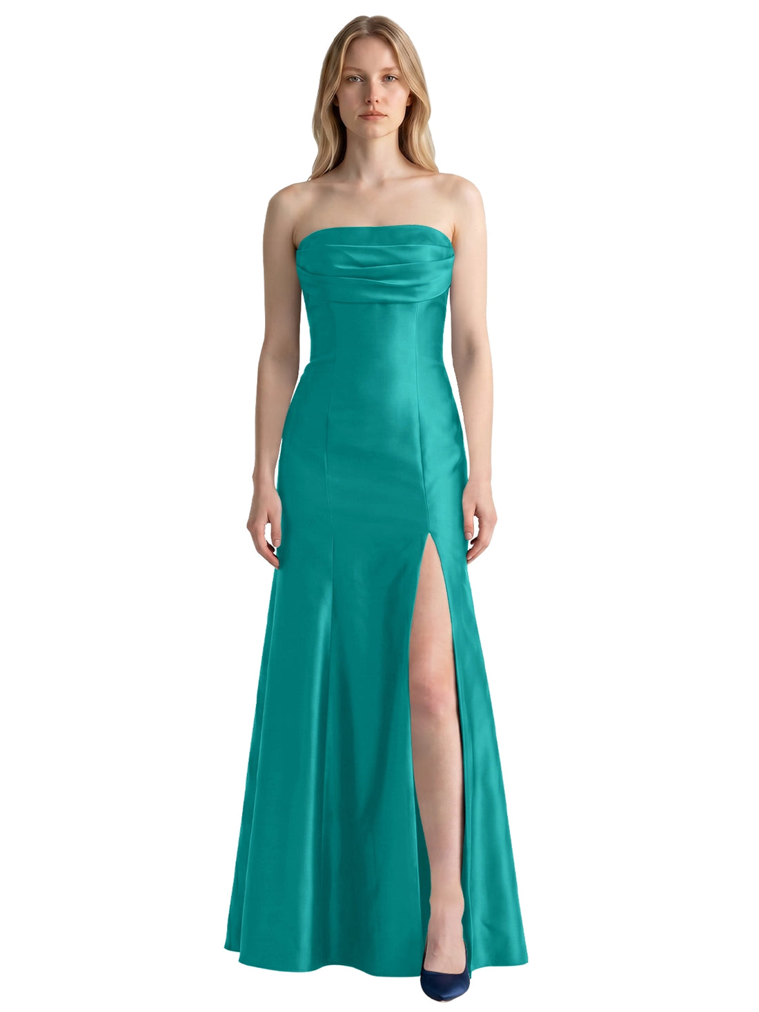Strapless Ruched Bodice Prom Dress 