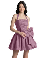 Halter Oversized Bow Mini Dress 