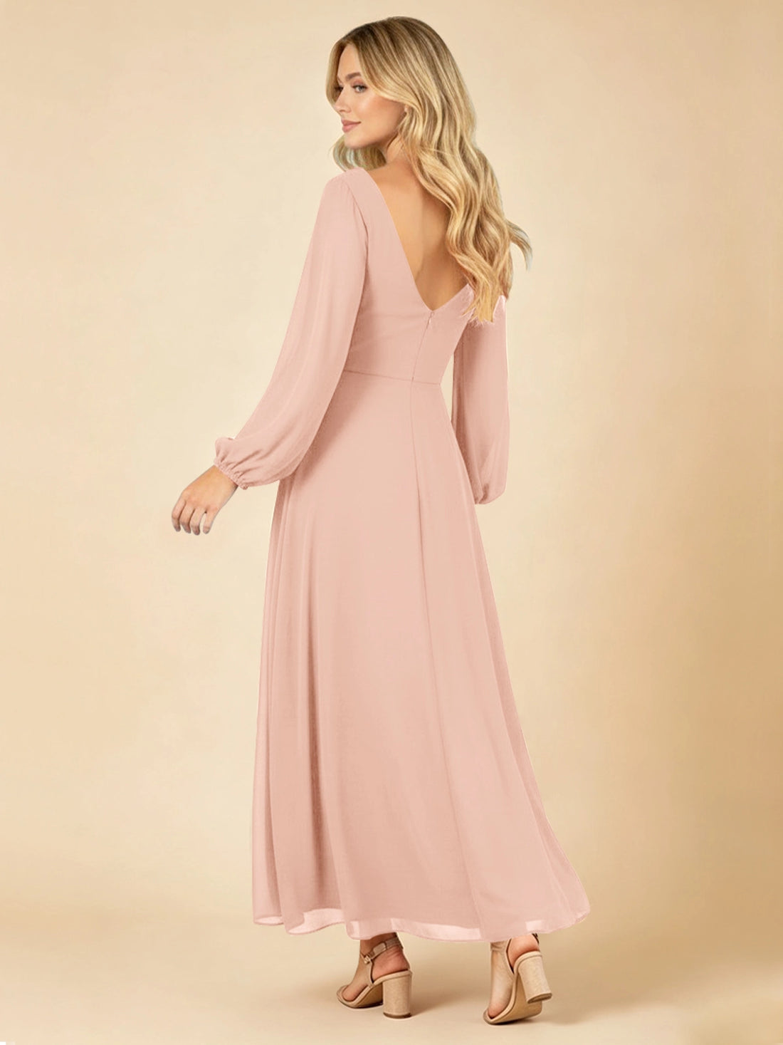 A-line Bridesmaid Dress with Long Sleeves 