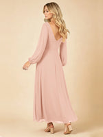 A-line Bridesmaid Dress with Long Sleeves 