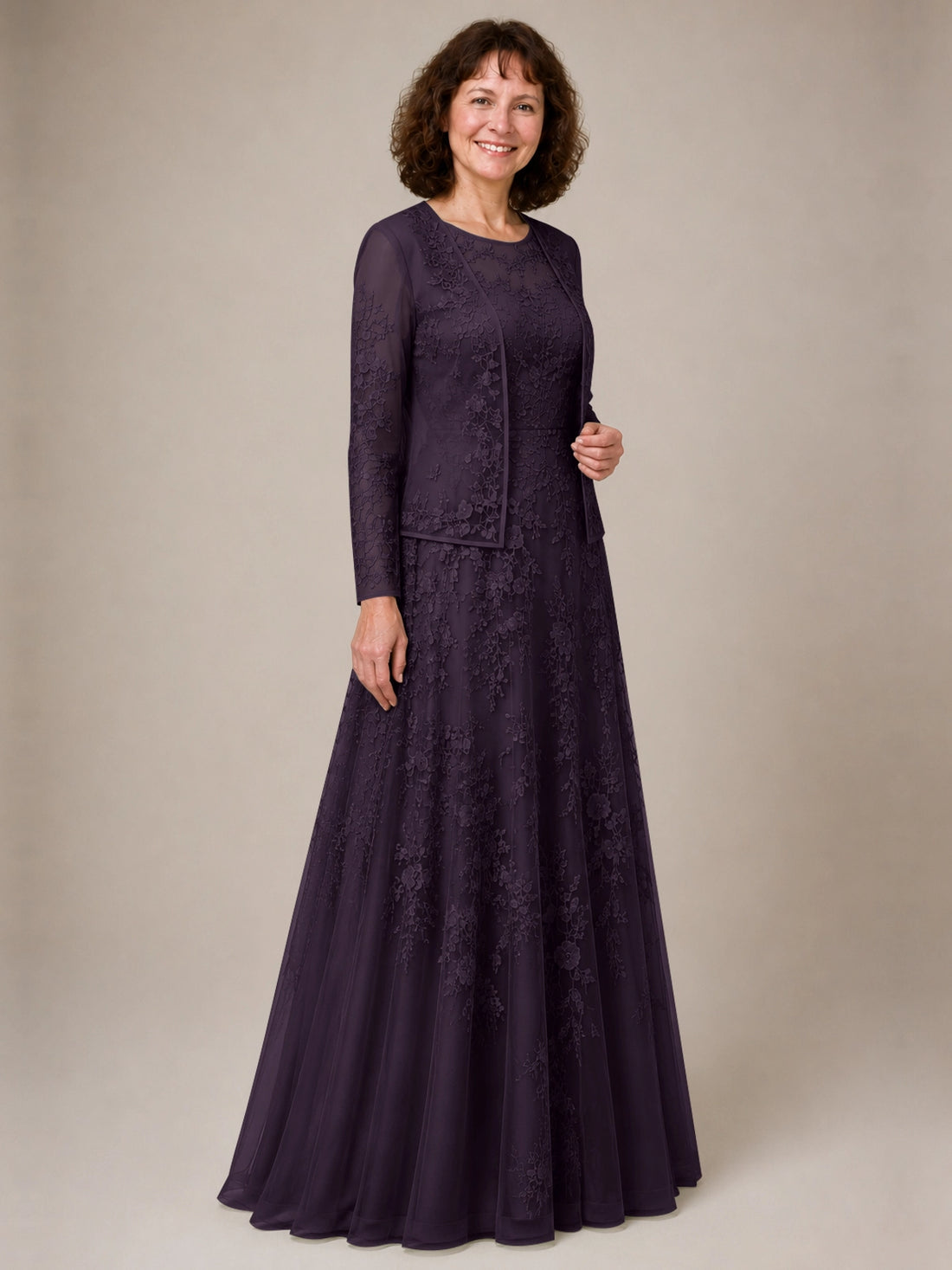 A-line Mother of the Bride Dress with Lace 