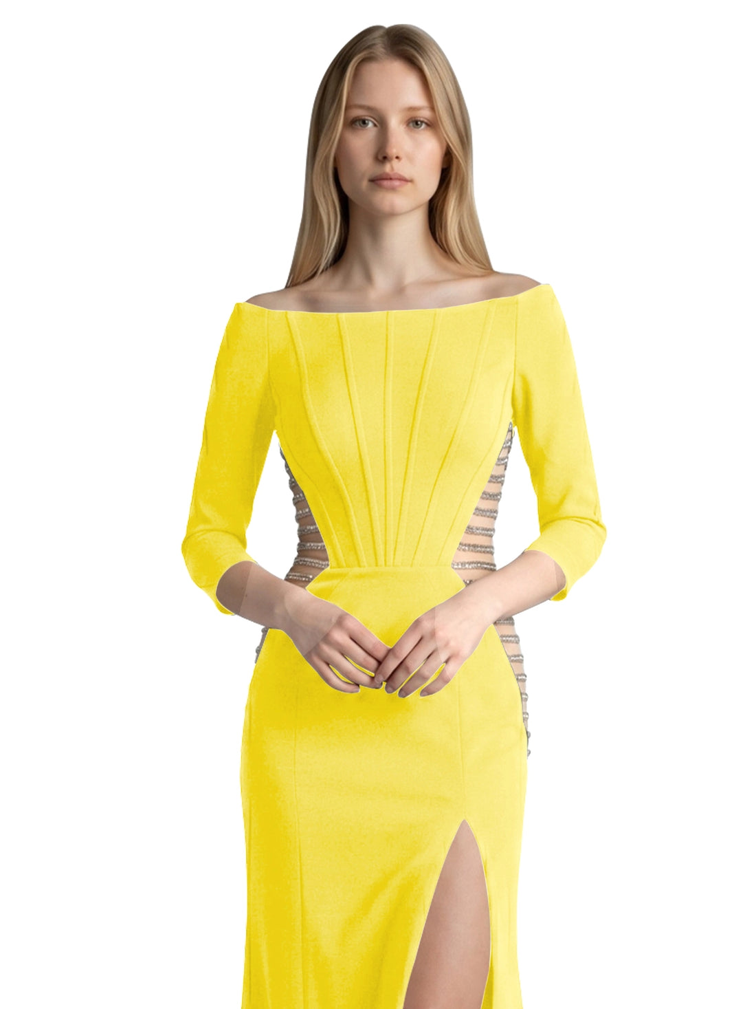 Side Cutout Slit Prom Dress 