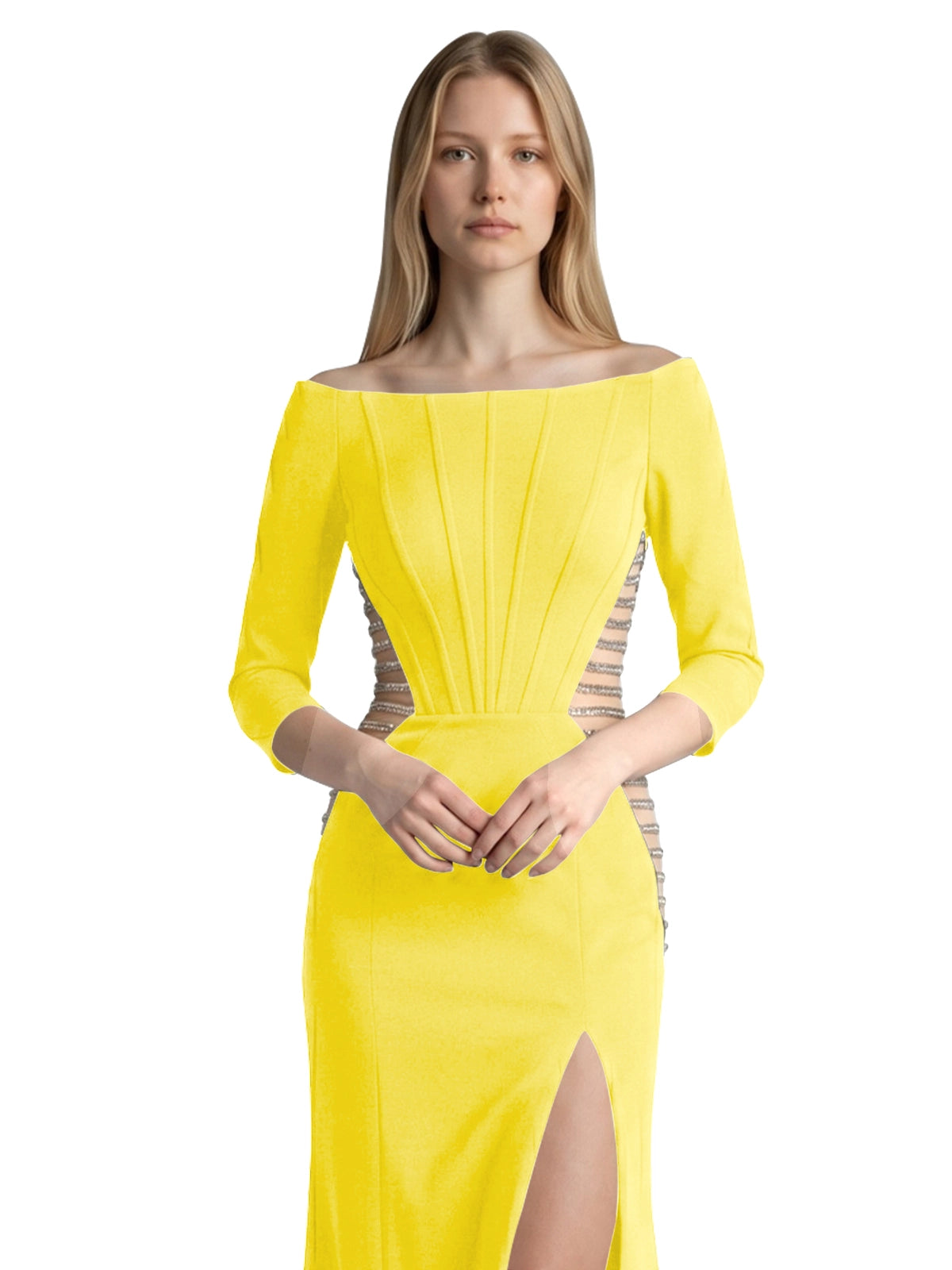 Side Cutout Slit Prom Dress 