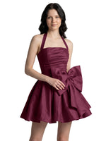 Halter Oversized Bow Mini Dress 