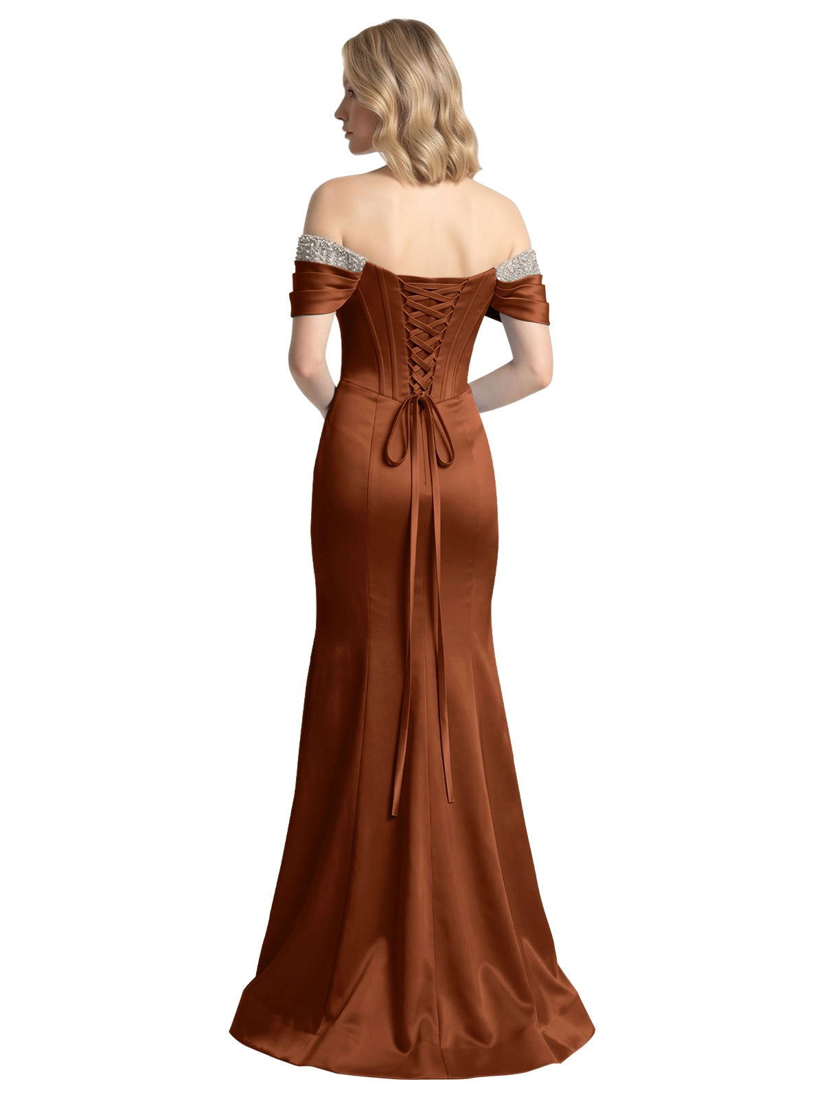 Corset Beaded Trumpet Prom Dress 