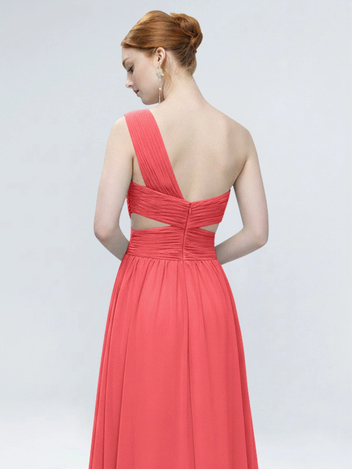 One-Shoulder Side Cut-Out Bridesmaid Dress 