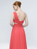 One-Shoulder Side Cut-Out Bridesmaid Dress 
