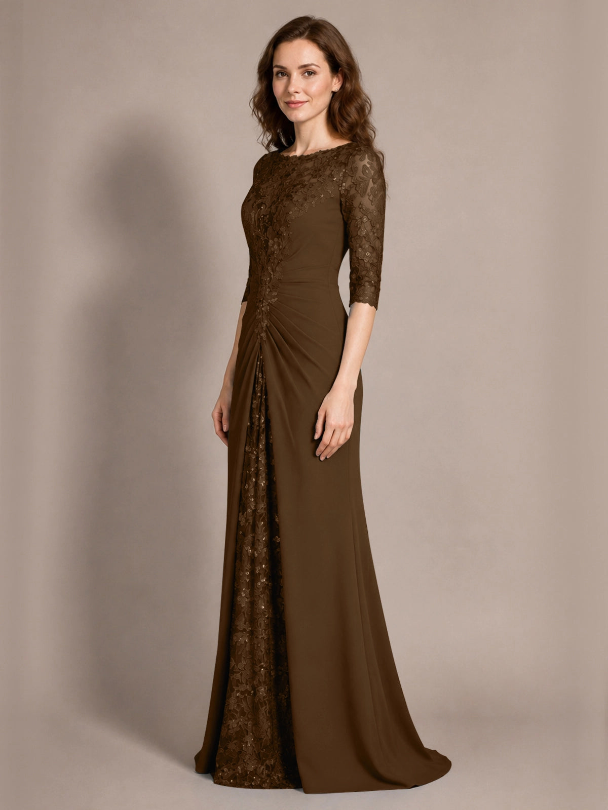 Lace Mother of the Bride Dress with Applique 