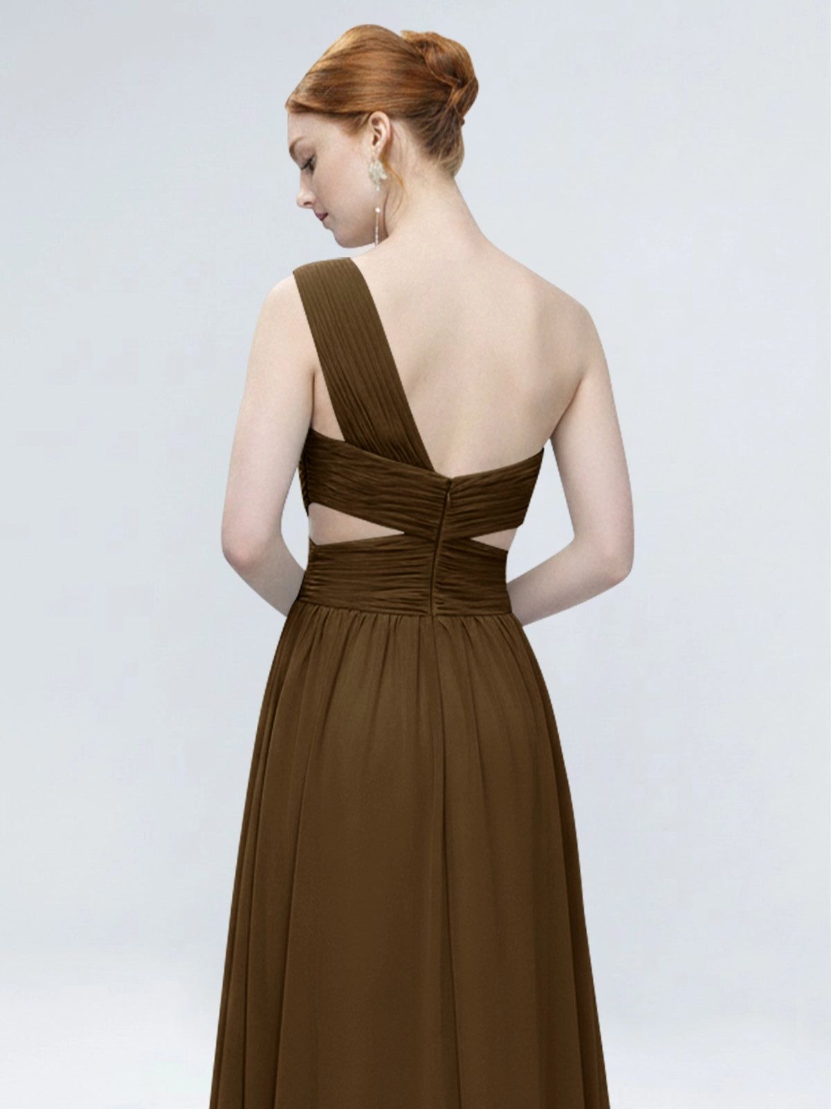 One-Shoulder Side Cut-Out Bridesmaid Dress 