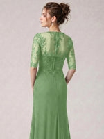 Lace Mother of the Bride Dress with Half Sleeves
