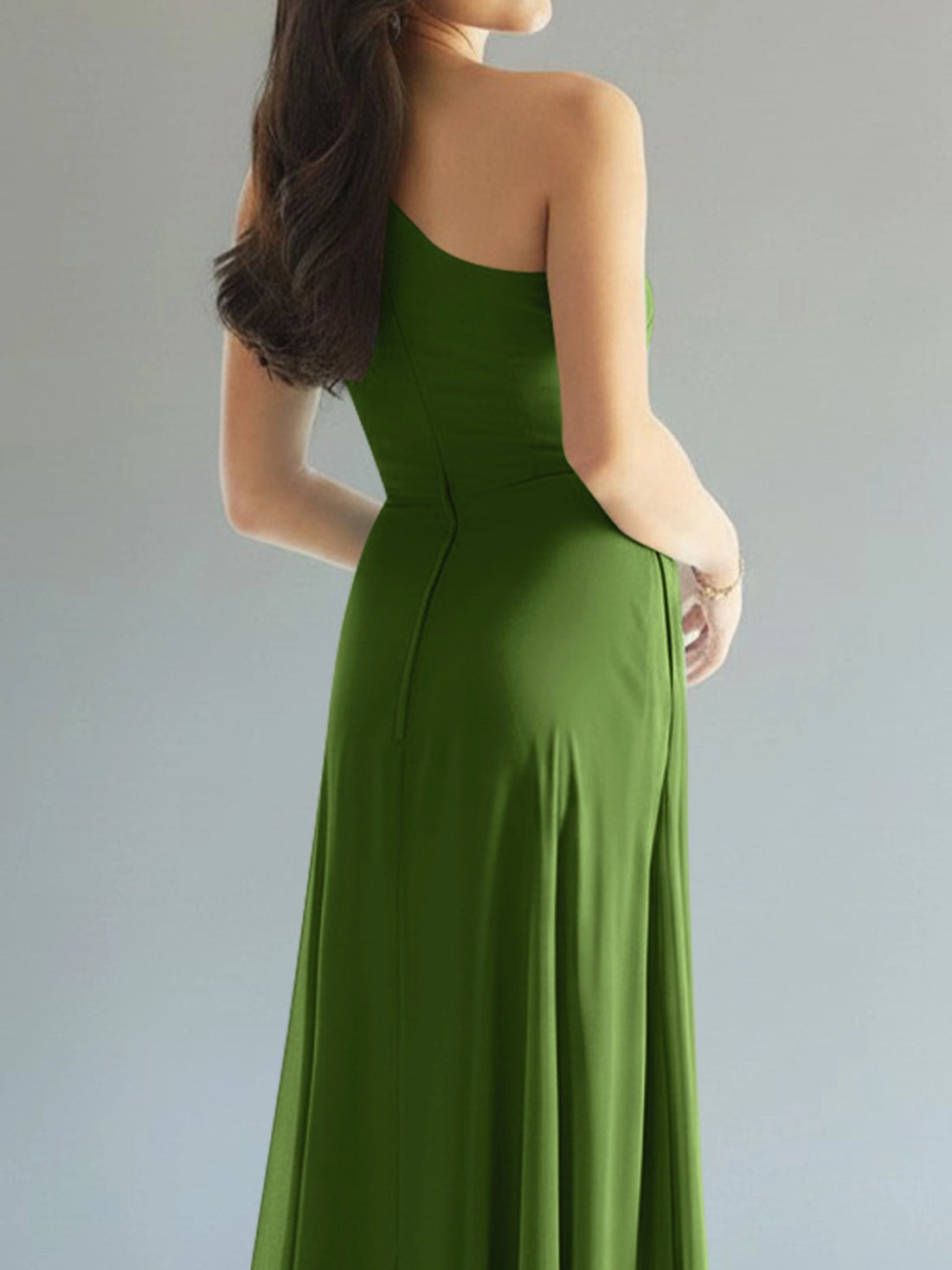 One-Shoulder Bridesmaid Dress with Slit