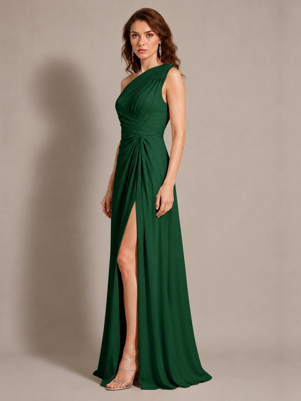 One-Shoulder Prom Dress with Slit