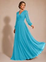 Chiffon Mother of the Bride Dress with Long Sleeves 
