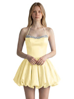 Beading Bubble Hem Mini Dress 