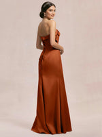 Satin Bow Accent Bridesmaid Dress 