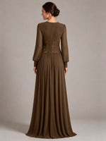 Chiffon Mother of the Bride Dress with Jewel Neckline 