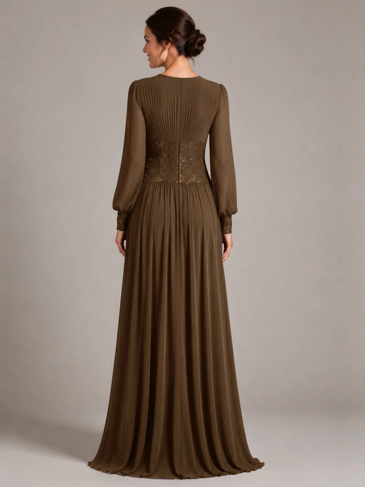 Chiffon Mother of the Bride Dress with Jewel Neckline 