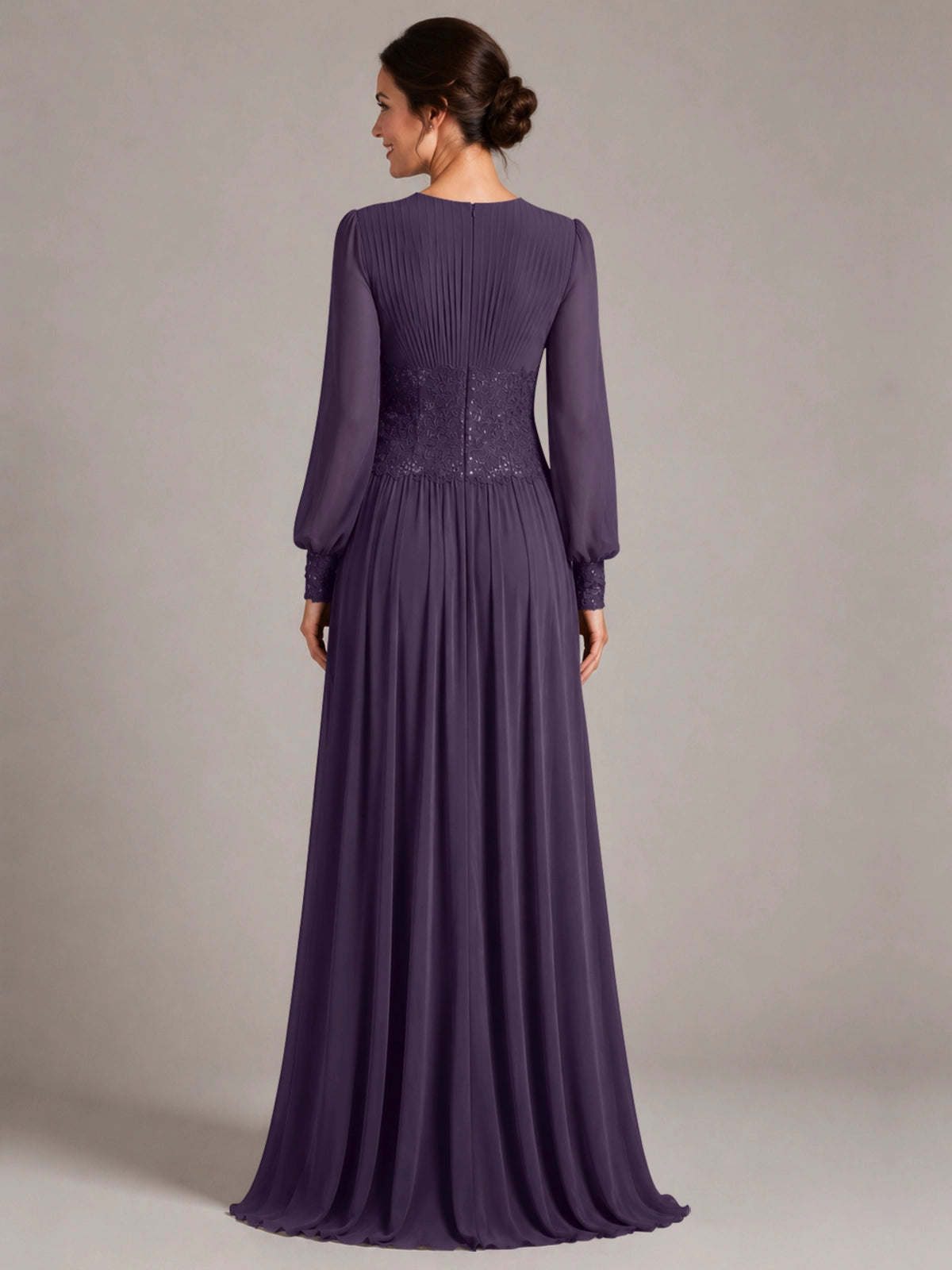 Chiffon Mother of the Bride Dress with Jewel Neckline 