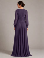 Chiffon Mother of the Bride Dress with Jewel Neckline 