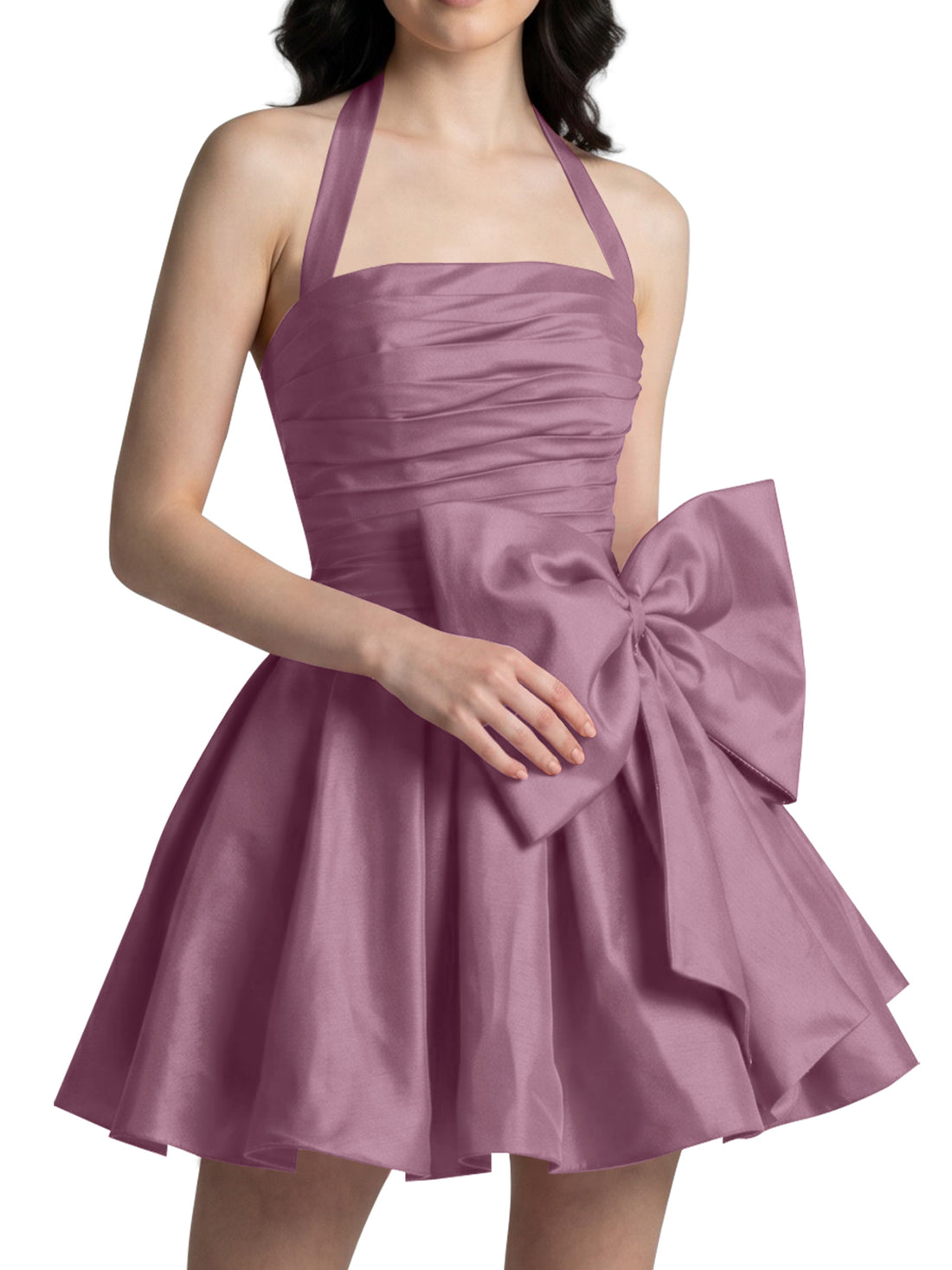 Halter Oversized Bow Mini Dress 