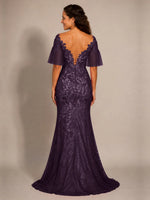 Mermaid Mother of the Bride Dress with V-neck 