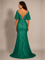 Mermaid Mother of the Bride Dress with V-neck 