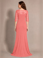Lace Mother of the Bride Dress with Applique 