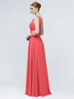 One-Shoulder Side Cut-Out Bridesmaid Dress 