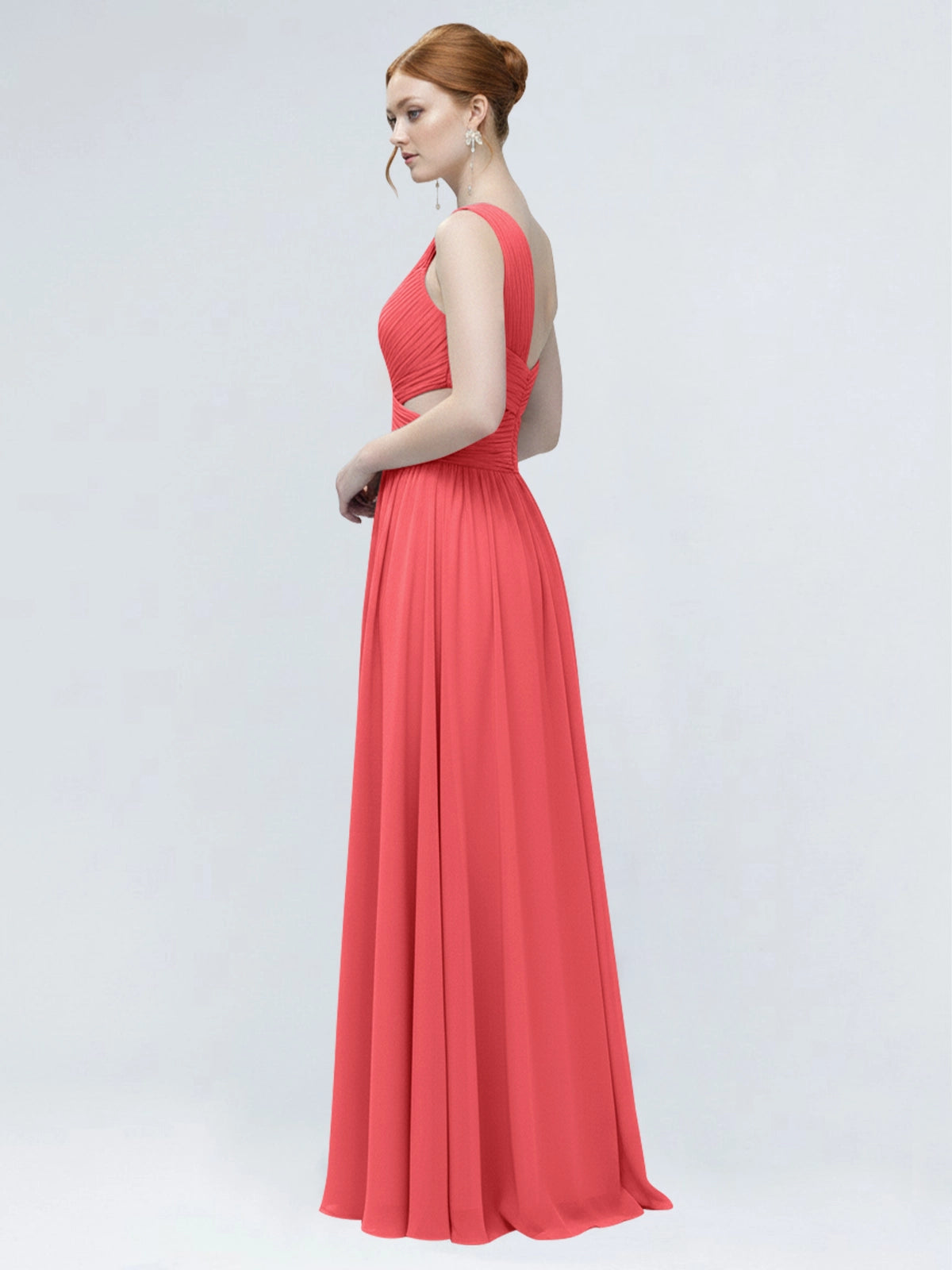 One-Shoulder Side Cut-Out Bridesmaid Dress 